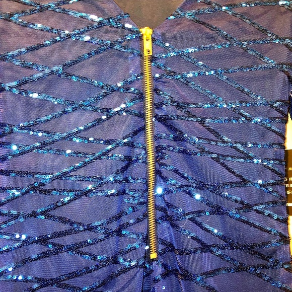 BLUE SEQUINS PARTY DRESS - Picture 3 of 5